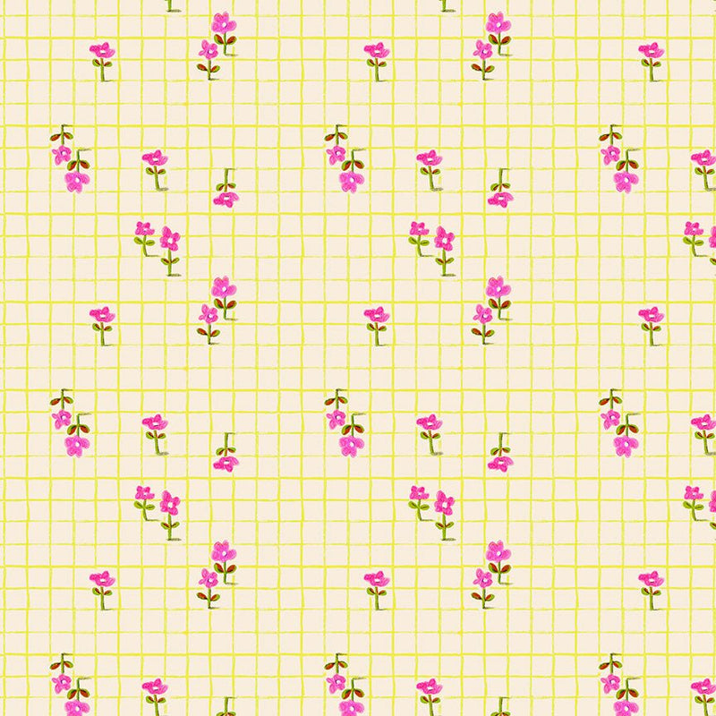 PRE-Order Heather Ross- Boat Race- Trellis 55609D-21 Yellow- Half Yard- May 2027 - Modern Fabric Shoppe