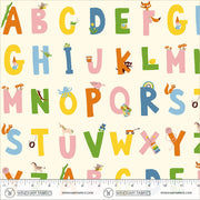 PRE - Order Heather Ross - Favorites - Alphabet 43481D - 3 Cream - Half Yard - June 2026 - Modern Fabric Shoppe