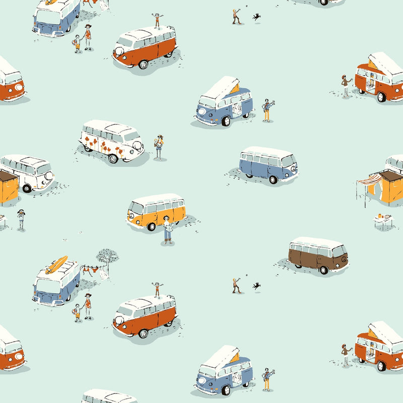 PRE - Order Heather Ross - Favorites - Bus 55211D - 3 Aqua - Half Yard - June 2026 - Modern Fabric Shoppe