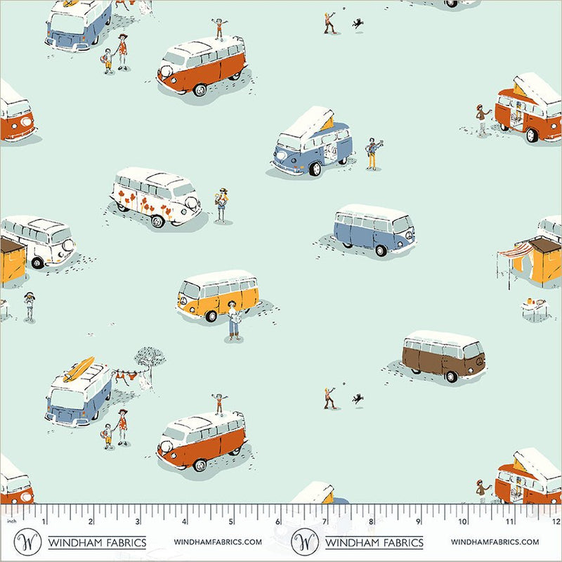 PRE - Order Heather Ross - Favorites - Bus 55211D - 3 Aqua - Half Yard - June 2026 - Modern Fabric Shoppe