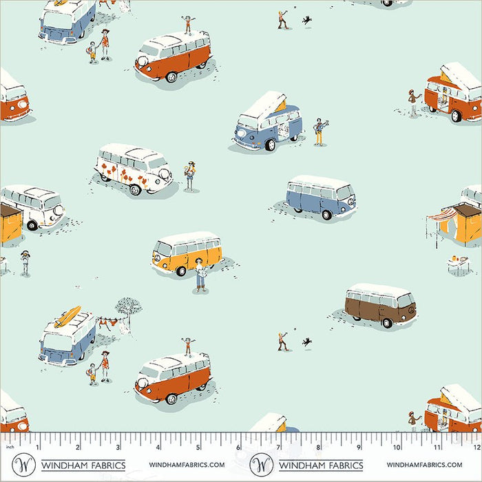 PRE - Order Heather Ross - Favorites - Bus 55211D - 3 Aqua - Half Yard - June 2026 - Modern Fabric Shoppe