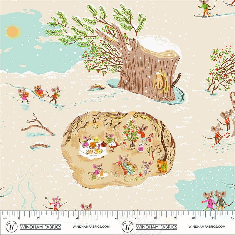PRE - Order Heather Ross - Favorites - Christmas Mice 50165D - 10 Cream - Half Yard - June 2026 - Modern Fabric Shoppe