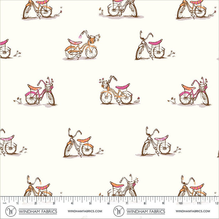 PRE - Order Heather Ross - Favorites - Dream Bike 54327D - 3 White - Half Yard - June 2026 - Modern Fabric Shoppe