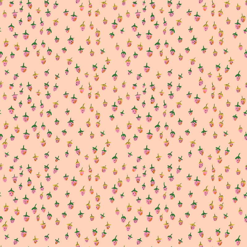 PRE - Order Heather Ross - Favorites - Field Strawberries 50899D - 2 Blush - Half Yard - June 2026 - Modern Fabric Shoppe