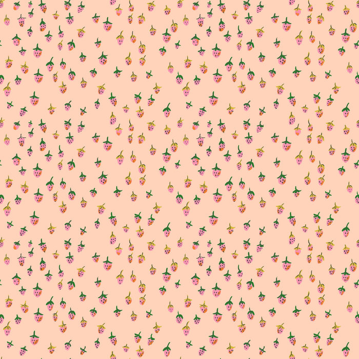 PRE - Order Heather Ross - Favorites - Field Strawberries 50899D - 2 Blush - Half Yard - June 2026 - Modern Fabric Shoppe