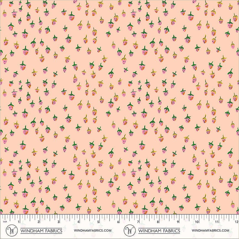 PRE - Order Heather Ross - Favorites - Field Strawberries 50899D - 2 Blush - Half Yard - June 2026 - Modern Fabric Shoppe