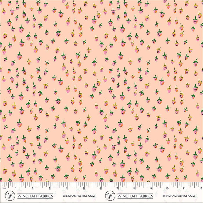 PRE - Order Heather Ross - Favorites - Field Strawberries 50899D - 2 Blush - Half Yard - June 2026 - Modern Fabric Shoppe