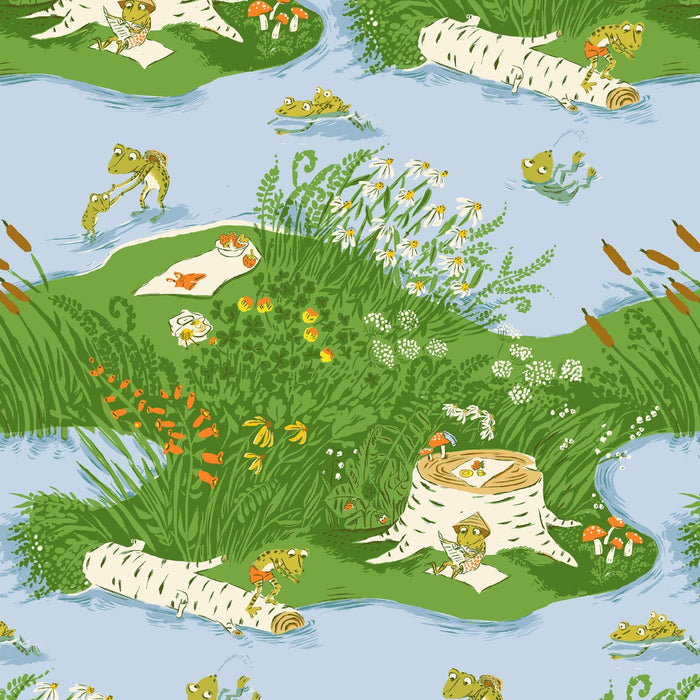 PRE - Order Heather Ross - Favorites - Frog Pond 37022D - 10 Medium Blue - Half Yard - June 2026 - Modern Fabric Shoppe