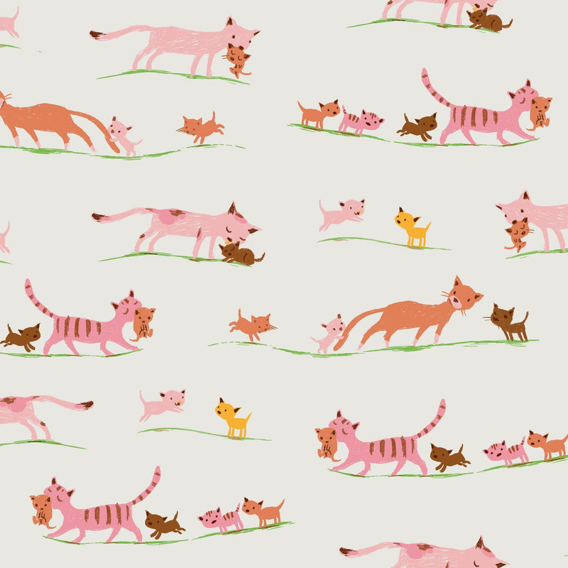 PRE - Order Heather Ross - Favorites - Marching Cats 40931D - 5 Cream - Half Yard - June 2026 - Modern Fabric Shoppe