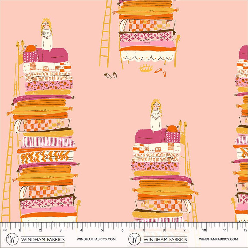 PRE - Order Heather Ross - Favorites - Princess And The Pea 39658D - 5 Pink - Half Yard - June 2026 - Modern Fabric Shoppe