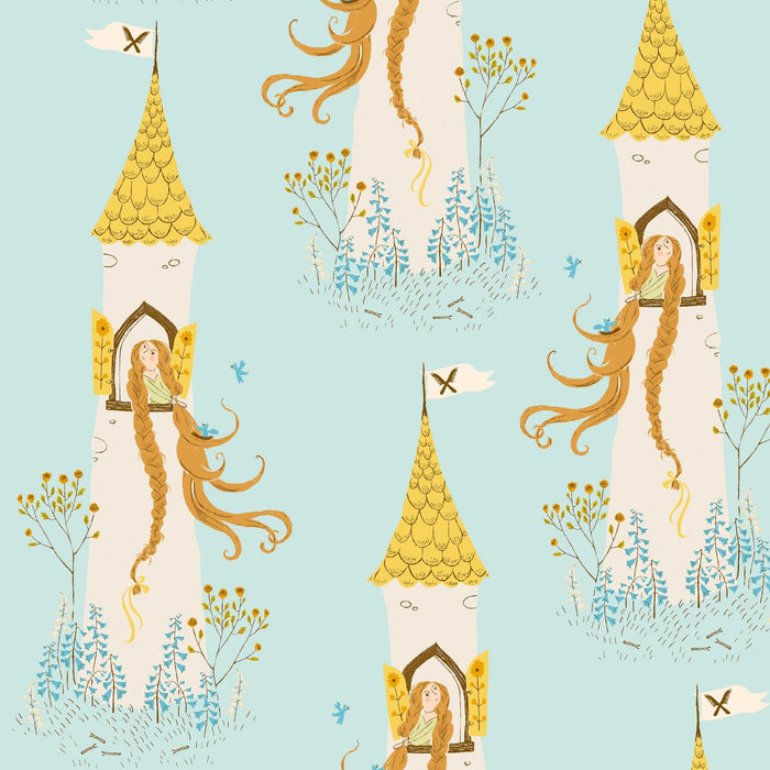 PRE - Order Heather Ross - Favorites - Rapunzel 51197D - 2 Aqua - Half Yard - June 2026 - Modern Fabric Shoppe