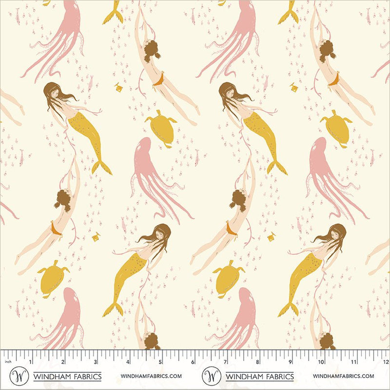 PRE - Order Heather Ross - Favorites - Underwater Sisters 40943D - 11 Blush - Pink - Half Yard - June 2026 - Modern Fabric Shoppe