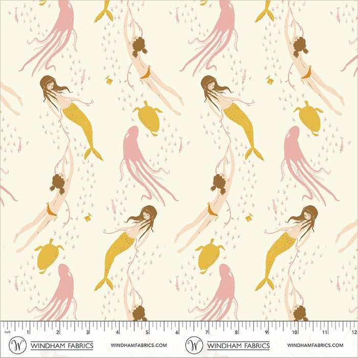 PRE - Order Heather Ross - Favorites - Underwater Sisters 40943D - 11 Blush - Pink - Half Yard - June 2026 - Modern Fabric Shoppe