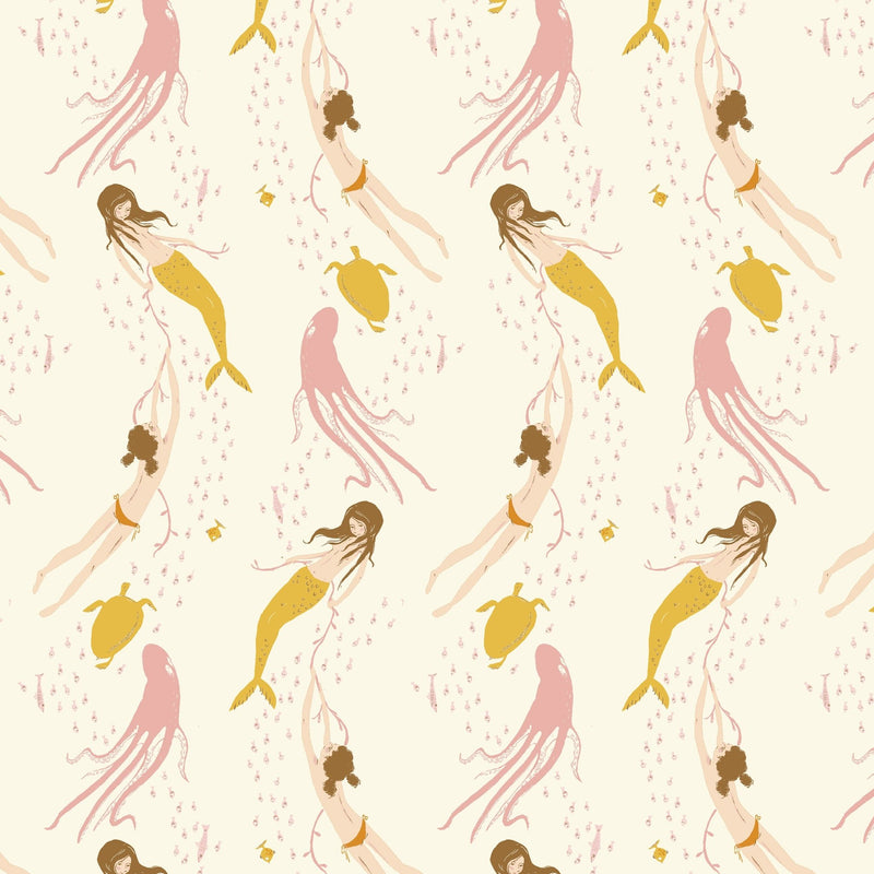 PRE - Order Heather Ross - Favorites - Underwater Sisters 40943D - 11 Blush - Pink - Half Yard - June 2026 - Modern Fabric Shoppe