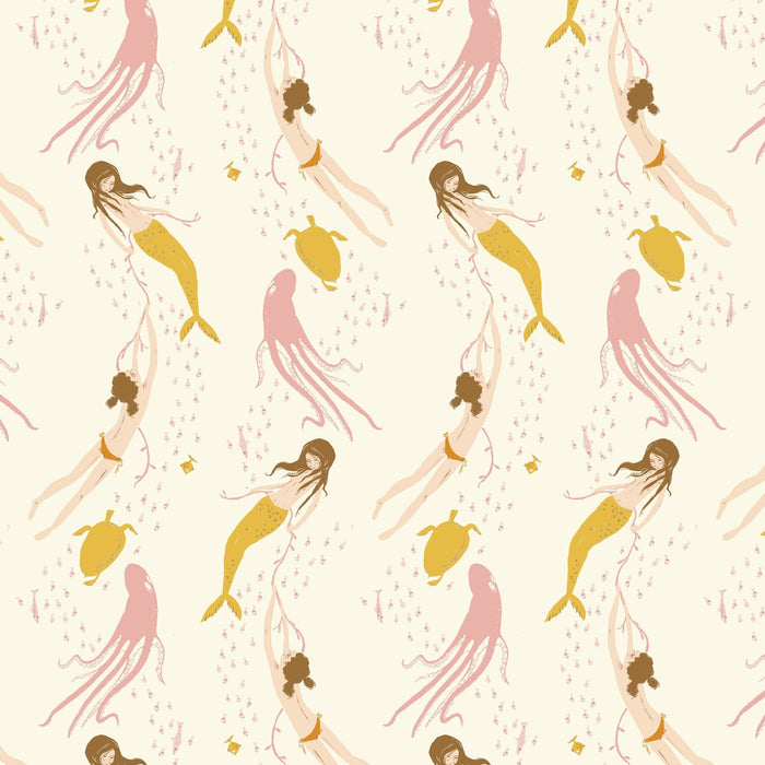 PRE - Order Heather Ross - Favorites - Underwater Sisters 40943D - 11 Blush - Pink - Half Yard - June 2026 - Modern Fabric Shoppe