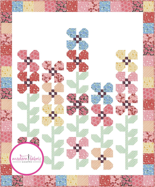 PRE-ORDER Horace's Hollyhocks Quilt Kit featuring Love Letter by Lizzie House- January 2025 - Modern Fabric Shoppe