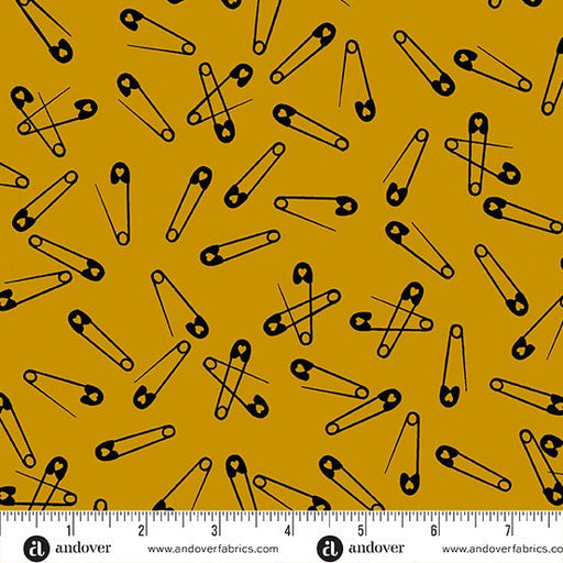 PRE-ORDER Iconic by Libs Elliott- Gold Pins A-1226-Y- Half Yard- November 2024 - Modern Fabric Shoppe