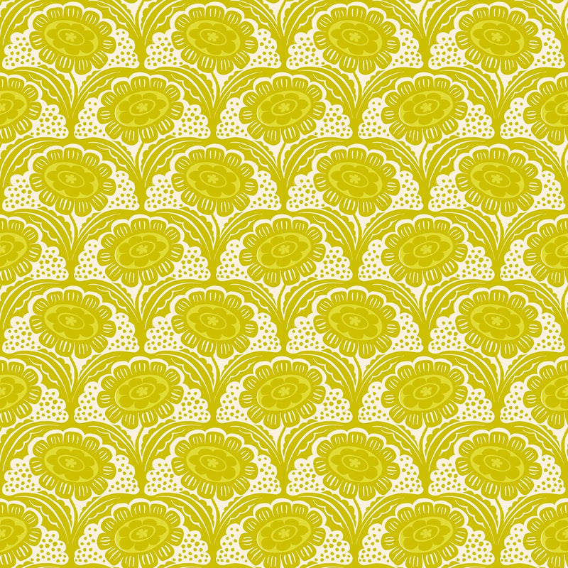 PRE - ORDER Ink Shop by Sarah Watts - Scallop Flower RS 2140 11 - Pistachio - Half Yard - October 2026 - Modern Fabric Shoppe