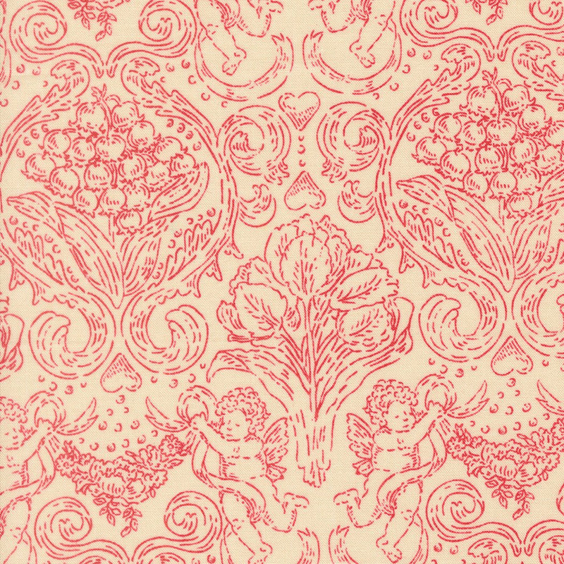 PRE - ORDER Je T'aime by Stacy Lest Hsu - Lace Red 20993 11 - Half Yard - September 2026 - Modern Fabric Shoppe