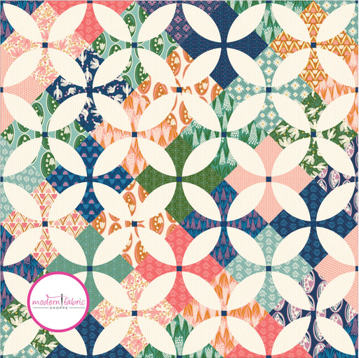PRE-ORDER Jen Hewitt- Flowering Patchwork Quilt Kit featuring Endpaper- November 2024 - Modern Fabric Shoppe