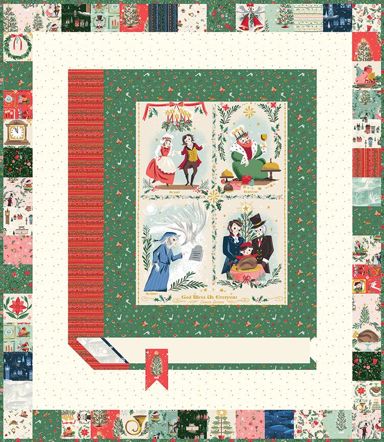 PRE-ORDER Jill Howarth- A Dickens' Christmas Panel Boxed Quilt Kit featuring Carol- June 2027 - Modern Fabric Shoppe