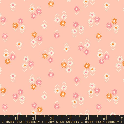 PRE-ORDER Juicy by Melody Miller- Baby Flowers RS 0092 12- Peach- Half Yard- September 2024 - Modern Fabric Shoppe