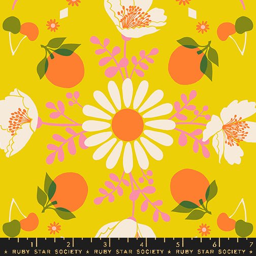 PRE-ORDER Juicy by Melody Miller- Poppy Garden RS 0085 12- Golden Hour- Half Yard- September 2024 - Modern Fabric Shoppe