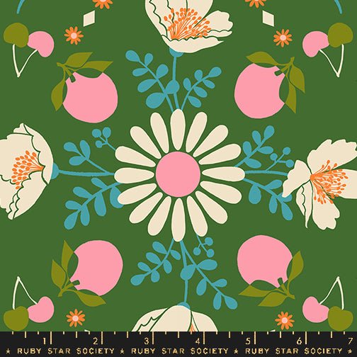PRE-ORDER Juicy by Melody Miller- Poppy Garden RS 0085 14- Sarah Green- Half Yard- September 2024 - Modern Fabric Shoppe