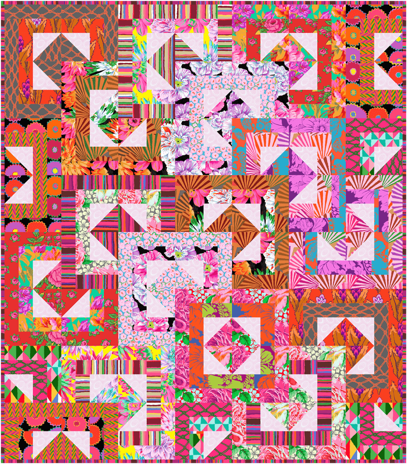PRE - ORDER Kaffe Fassett - All Stacked Up Quilt Kit - Warm - February 2026 - Modern Fabric Shoppe
