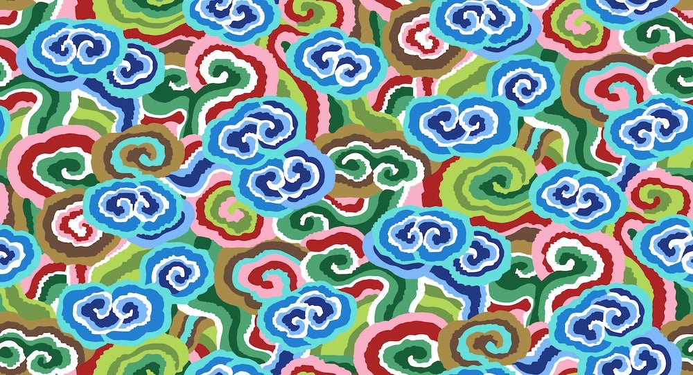 PRE - Order Kaffe Fassett August 2026 Collective - Cloud Scrolls PWPJ138.BLUE - Half Yard - Modern Fabric Shoppe