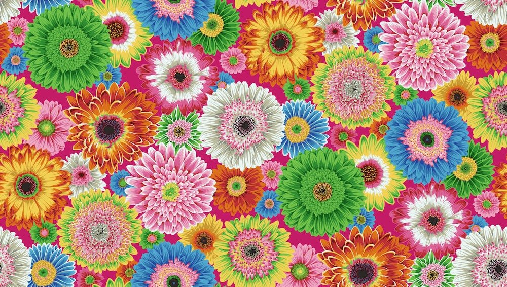 PRE - Order Kaffe Fassett August 2026 Collective - Gerbera Daisies PWPJ139.BRIGHT - Half Yard - Modern Fabric Shoppe