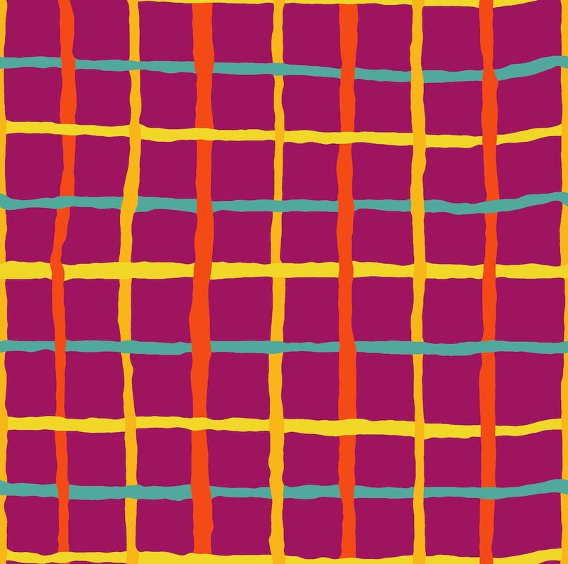 PRE - Order Kaffe Fassett August 2026 Collective - Grid PWBM105.MAGENTA - Half Yard - Modern Fabric Shoppe