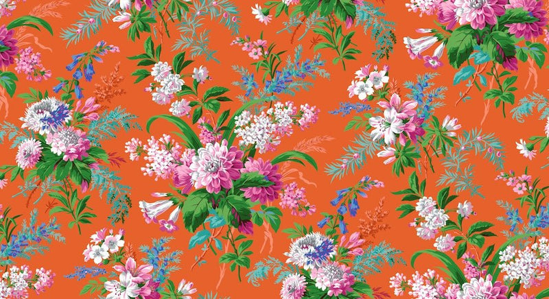 PRE - Order Kaffe Fassett August 2026 Collective - Jardin PWPJ141.ORANGE - Half Yard - Modern Fabric Shoppe