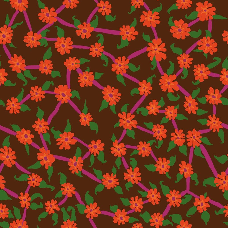 PRE - Order Kaffe Fassett August 2026 Collective - Mayflower PWBM106.BROWN - Half Yard - Modern Fabric Shoppe