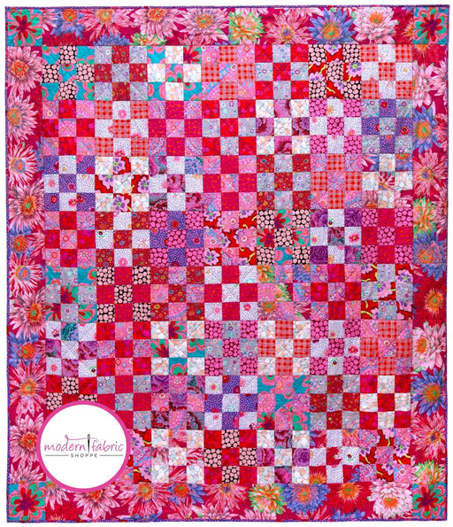 PRE - ORDER Kaffe Fassett - Blooming Nine Patch Quilt Kit - September 2024 - Modern Fabric Shoppe