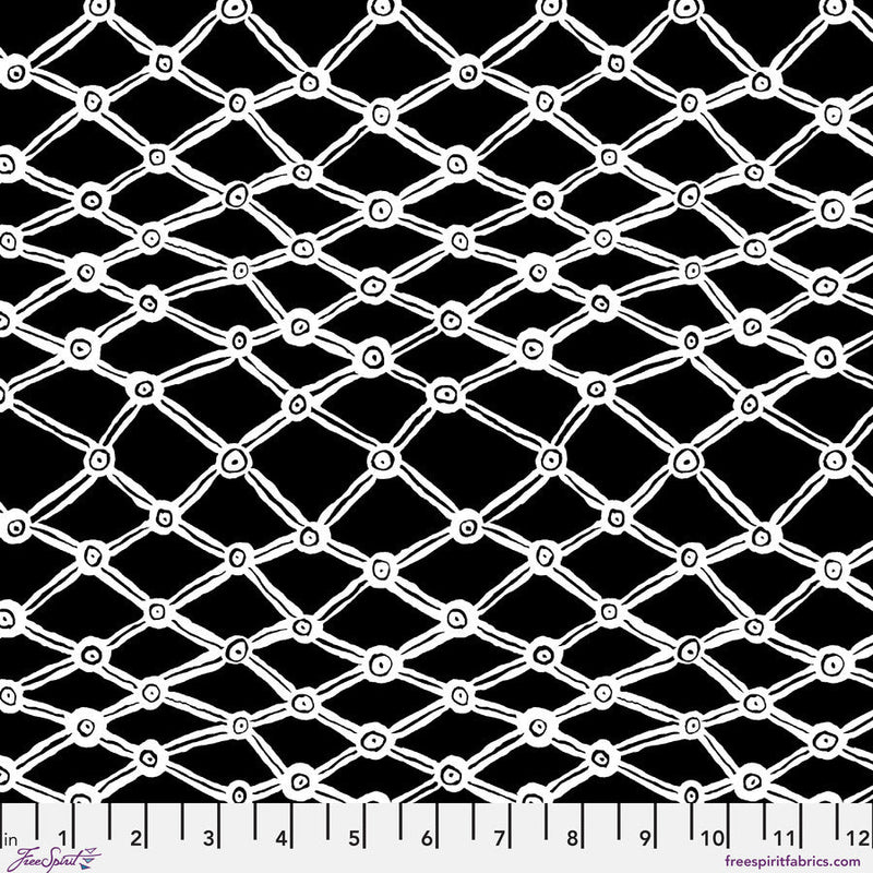 PRE - Order Kaffe Fassett February 2026 Collective - Nets PWBM036.BLACKWHITE - Half Yard - Modern Fabric Shoppe