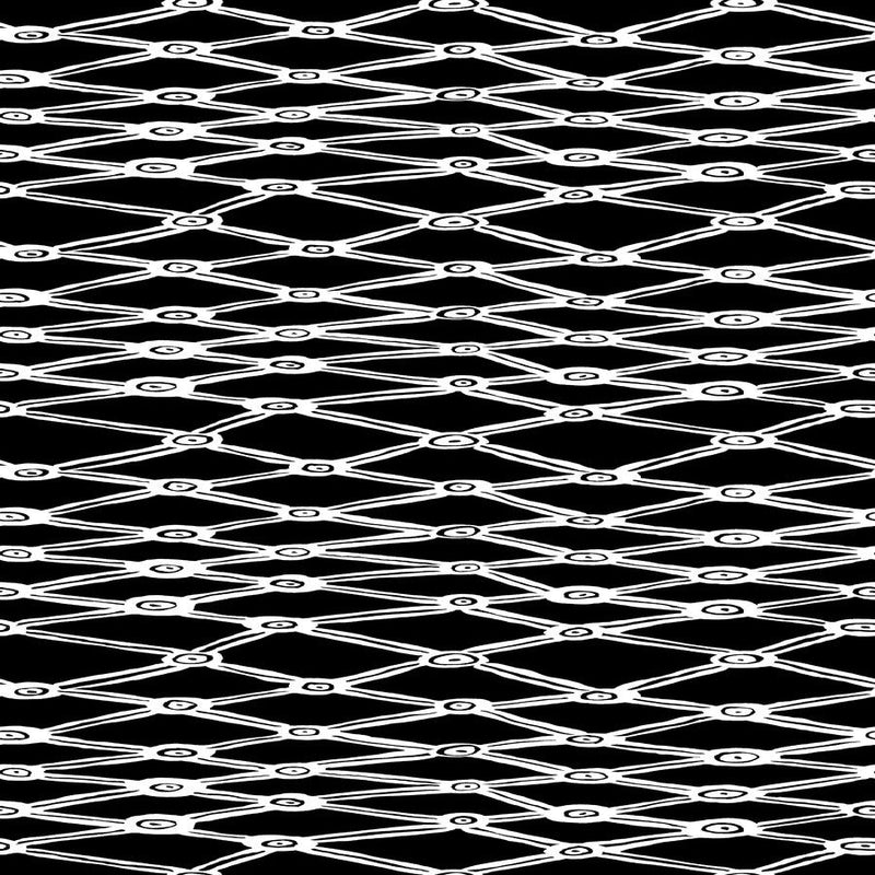 PRE - Order Kaffe Fassett February 2026 Collective - Nets PWBM036.BLACKWHITE - Half Yard - Modern Fabric Shoppe