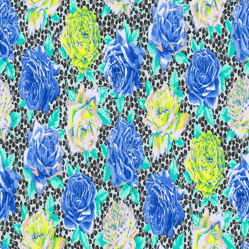 PRE - Order Kaffe Fassett February 2026 Collective - Rose Bloom PWPJ077.BLUE - Half Yard - Modern Fabric Shoppe
