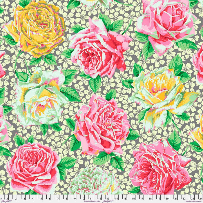 PRE - Order Kaffe Fassett February 2026 Collective - Rose Bloom PWPJ077.GREY - Half Yard - Modern Fabric Shoppe