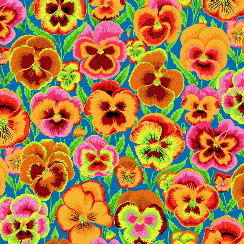 PRE-Order Kaffe Fassett February 2027 Collective- Big Pansies PWPJ143.BRIGHT- Half Yard - Modern Fabric Shoppe