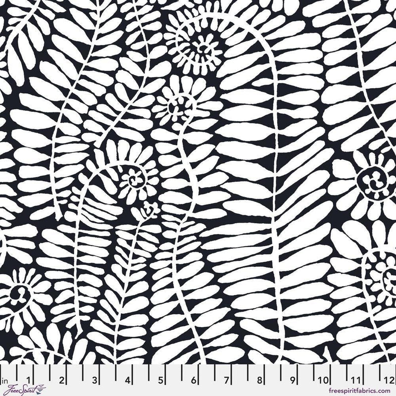 PRE-Order Kaffe Fassett February 2027 Collective- Fronds PWBM085.BLACKWHITE- Half Yard - Modern Fabric Shoppe