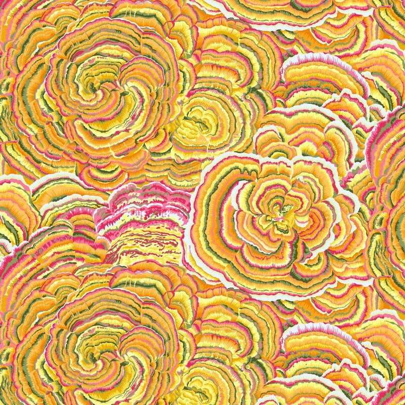 PRE-Order Kaffe Fassett February 2027 Collective- Tree Fungi PWPJ082.YELLOW- Half Yard - Modern Fabric Shoppe