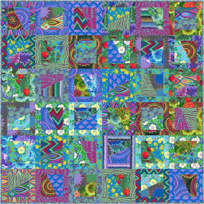 PRE-ORDER Kaffe Fassett- Flip Flop Quilt Kit- Cool- February 2027 - Modern Fabric Shoppe