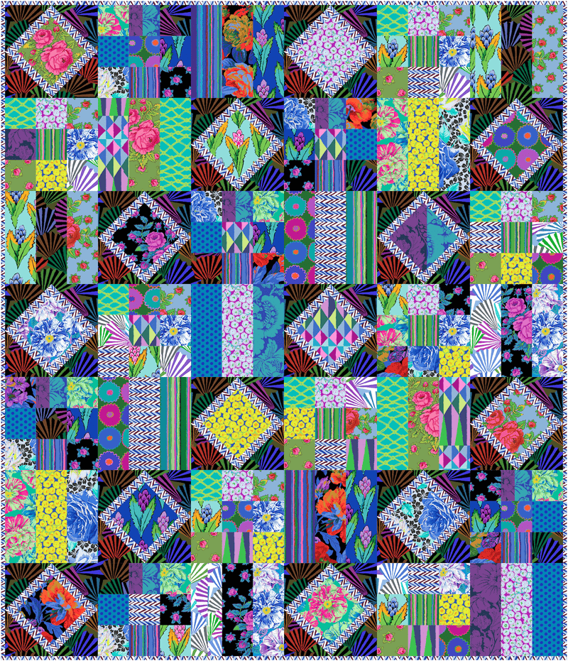 PRE - ORDER Kaffe Fassett - Freeze Frame Quilt Kit - Cool - February 2026 - Modern Fabric Shoppe