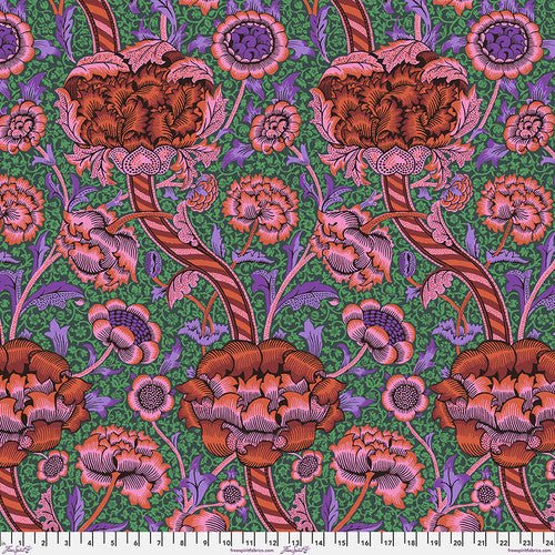 PRE - Order Kaffe Fassett - Morris & Co. December 2024 - Wandle PWKW012.RED - Half Yard - Modern Fabric Shoppe