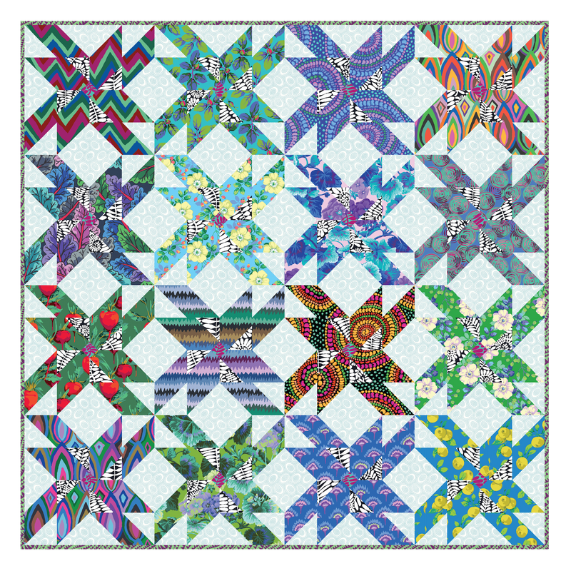 PRE-ORDER Kaffe Fassett- Spinning Crazy Quilt Kit- Cool- February 2027 - Modern Fabric Shoppe