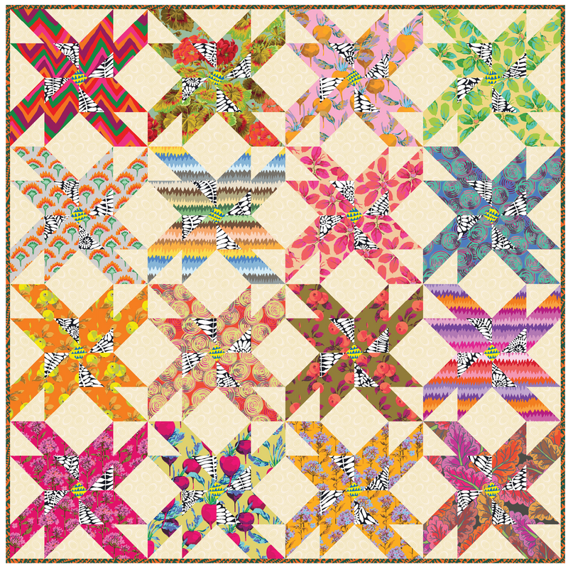 PRE-ORDER Kaffe Fassett- Spinning Crazy Quilt Kit- Warm- February 2027 - Modern Fabric Shoppe