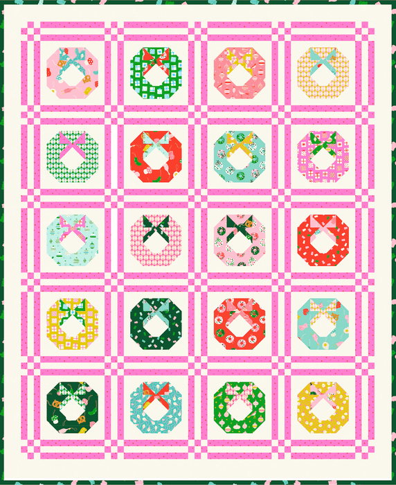 PRE - ORDER Kimberly Kight - Tinsel Wreath Quilt Kit - featuring Merry Happy - May 2026 - Modern Fabric Shoppe