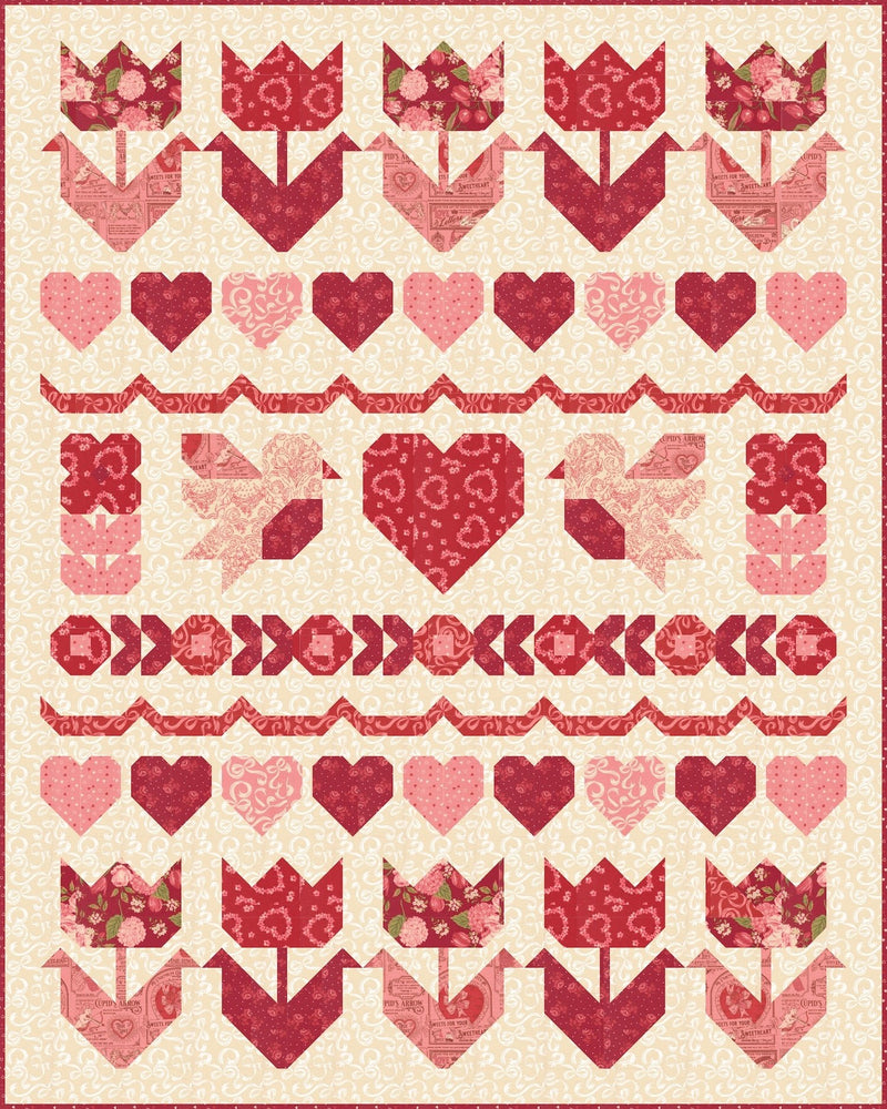 PRE - ORDER Love Garden Quilt Kit featuring Je T'aime by Stacy Iest Hsu - September 2026 - Modern Fabric Shoppe