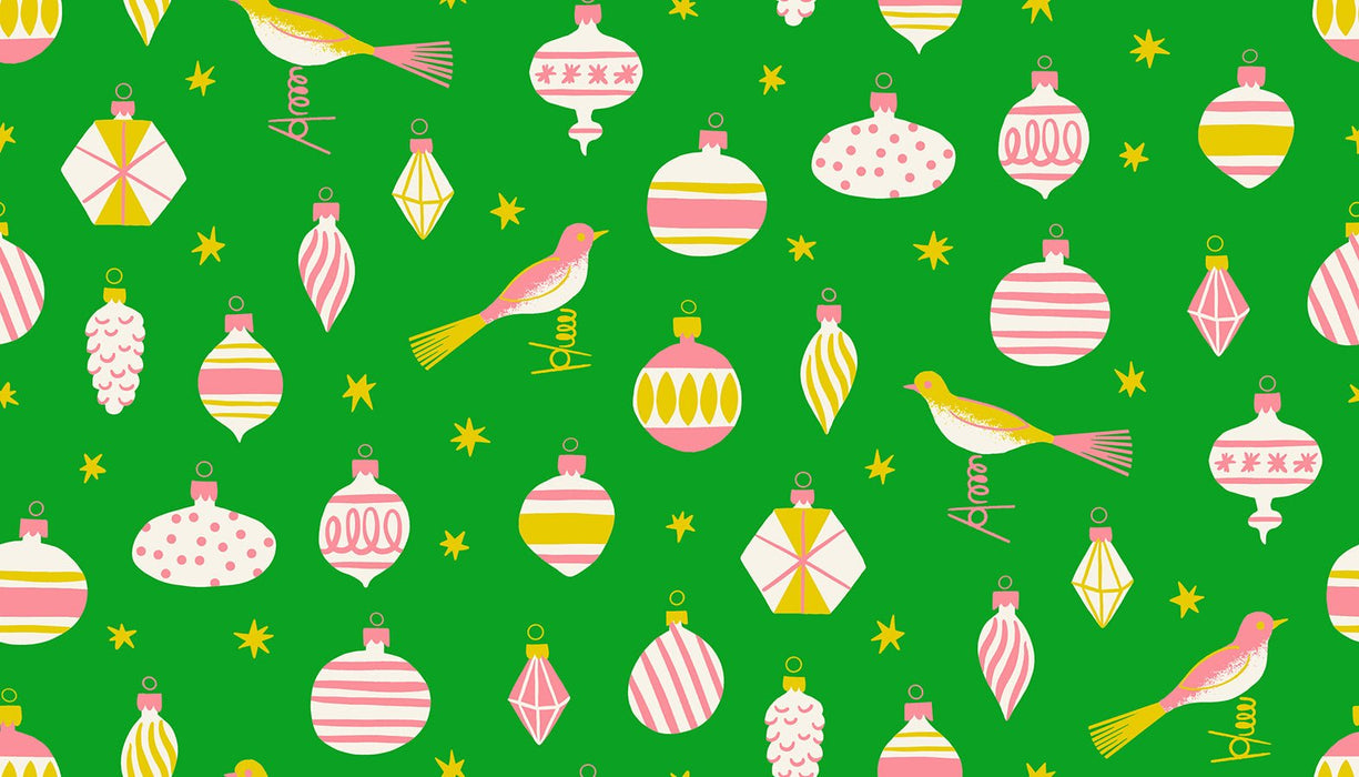 PRE - ORDER Merry Happy by Kimberly Kight - Baubles RS3098 15 - Verdant - Half Yard - May 2026 - Modern Fabric Shoppe